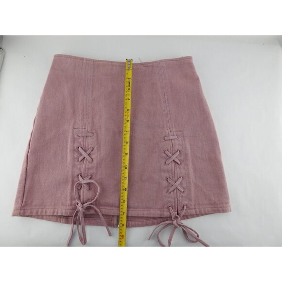 Fourteen 9th Pink Lace Up Mini Skirt Lace up Accent Y2K Womens Size Small - Picture 3 of 8